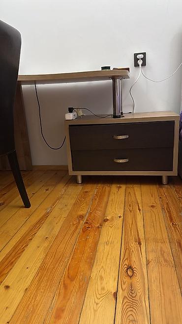 Ofis mebeli: Ofis/mebel dəsti – L‑şəkilli iş masası + çekmecəli tumbə + modul divar — 2