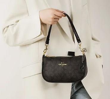 sling bag: Сумка-клатч Coach (мини-хобо) с фирменным монограммным узором. - — 1