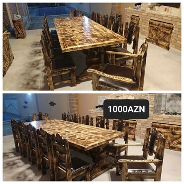 Quruducular: 🪑Sifariwle Hazirlanir 🪑Masa 300*100 🪑10eded oturacaq 🪑2eded kreslo