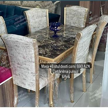 Masa və oturacaq dəstləri: Qonaq otağı üçün, Yeni, Açılan, Oval masa, 6 stul -da lalafo.az — 16 Masa və oturacaq dəstləri: Qonaq otağı üçün, Yeni, Açılan, Oval masa, 6 stul — 16