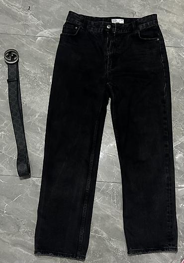 джынсы: Джинсы, Прямые, Bershka, Высокая талия, M — 1