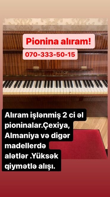 piano şəkli: Alıram işlənmiş 2 ci əl pioninalar.Çexiya,Almaniya və digər madellerdə