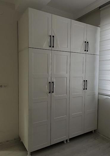 paltar dolablar: Ağ rəngli çoxbölməli paltar dolabı - Dizayn: Minimalist, panel — 1
