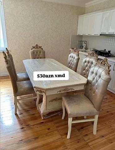 stol dəsdi: Klassik üslubda yemək otağı dəsti. Tərkibi: - Dikdörtqan formalı — 1