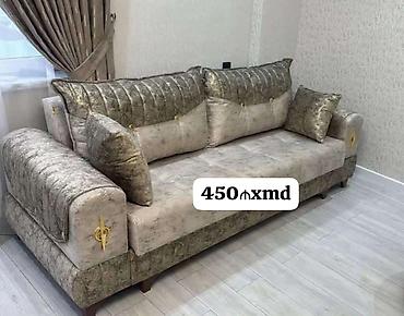 Divanlar: Tek divan – 450 AZN - Müasir dizayn: dərin kapitone tikişlər, qızılı — 3