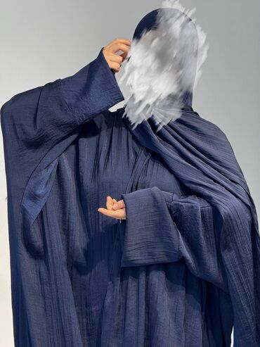 Повседневные платья: Абая с хиджабом из мягкой струящейся ткани с благородным сатиновым — 24