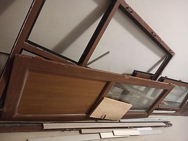 пластик двери: Taxta rəngli PVC pəncərə və qapı dəstləri - Material: ağac naxışlı — 1