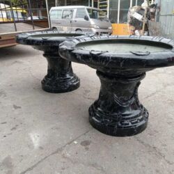 Bitki dərmanları: Məhsul: Qara mərmərdan dekorativ çiçək qabları və hovuz/fəvvarə