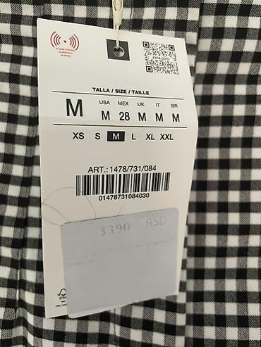mint boja: ZARA pantalone sa sitnim gingham (pepita) karoom u crno-beloj — 2