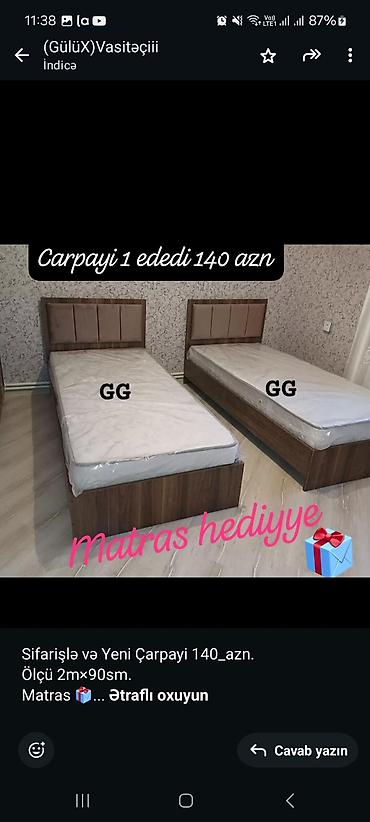 matras üzlüyü: Birnəfərlik, Bazasız, Pulsuz matras, Siyirməsiz — 3