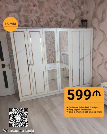 Masa və oturacaq dəstləri: Açılan, 6 qapı Düz dolab, Şifonyer