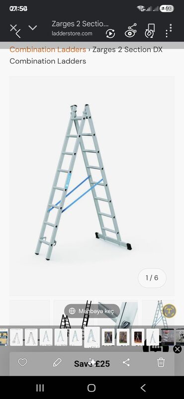 Nərdivanlar: Məhsul: Zarges Combi‑Master DX kombinə edilmiş nərdivan Təsvir: - — 9