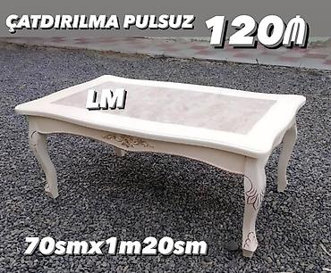 stol stul ucuz: Klassik üslubda oturma otağı üçün jurnal masası. - Rəng: krem-ağ — 1