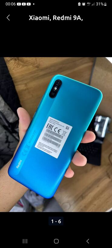 телефон redmi 9a: Xiaomi, Redmi 9A, Б/у, 64 ГБ, цвет - Голубой, 2 SIM