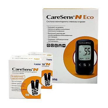 Глюкометрлер: Глюкометр CareSens N Eco + тест-полоски CareSens N. Комплект для — 1