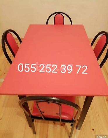 Masa və oturacaq dəstləri: Mətbəx üçün, Yeni, Açılmayan, Dördbucaq masa, 4 stul — 3