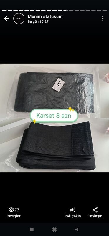 Bandajlar, korsetlər, korrektorlar: Karset 8 manat