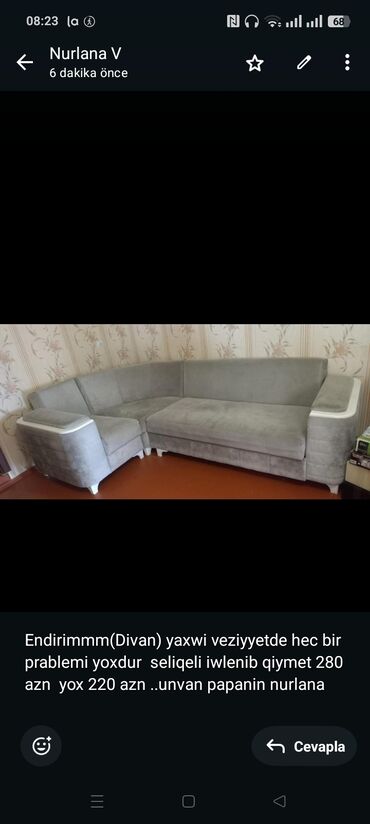 Sifarişlə mebel: Endirimmm(Divan) yaxwi veziyyetde hec bir prablemi yoxdur seliqeli