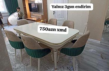 piknik stul: Qonaq otağı üçün, Yeni, Açılmayan, Dördbucaq masa, 6 stul — 1