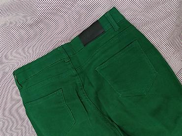 idman şort: Yaşıl rəngli kişi şalvarı - Model: 5 ciblə klassik jeans kəsimi (iki — 2