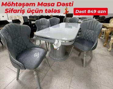 Dolablar: Qonaq otağı üçün, Yeni, Dördbucaq masa, 6 stul lalafo.az -da Dolablar: Qonaq otağı üçün, Yeni, Dördbucaq masa, 6 stul