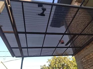 Навесы: Навес из поликарбоната с металлическим каркасом - — 28