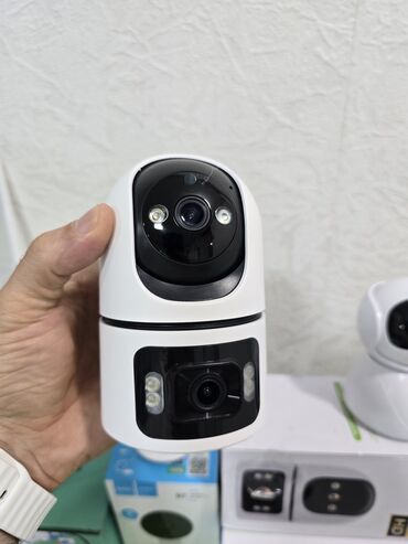 lampa kamera: Simsiz Wifi ptz 2 kamera 360° 8mp/4K matorlu 2 kamera ✅️--Yaddaṣ