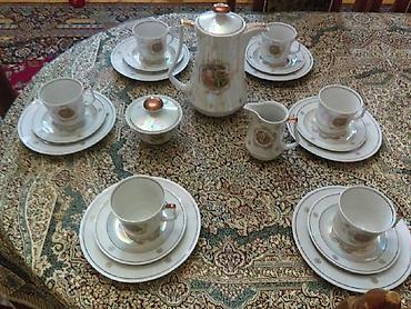 qedimi caydan: GDR Madonna çay dəsti, qədimi, yeni, 21 predmet, sovetdən qalıb — 2