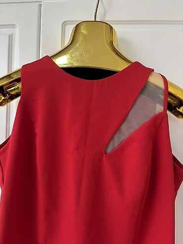 Ziyafət donları: Qırmızı ziyafət/libas - Zərif tünd qırmızı rəngdə uzun ziyafət/libas — 21