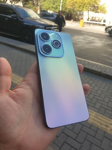 рам: Infinix Hot 40, 128 ГБ, цвет - Синий, Гарантия, Кнопочный, Беспроводная зарядка