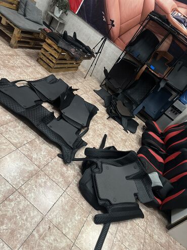 Полики: 5D Экокожа Полики Для салона цвет - Черный, Новый, Самовывоз — 5