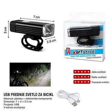 KMT Biciklistička punjiva prednja svetiljka 2001379 USB punjivo