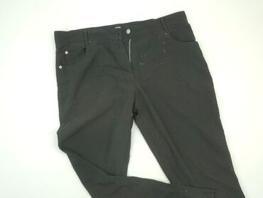 białe dzianinowe spodnie: Material trousers, 2XL (EU 44), condition - Good