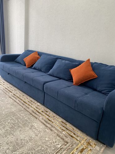 диван кровать цена: Диван-кровать, цвет - Синий, Новый
