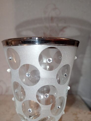 Qida məhsulları: Qədəhlər, rəng - Gümüşü, Şüşə, 1 əd