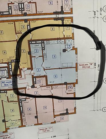 калинина: 1 комната, 55 м², Аламедин-1 мкр 106 серия улучшенная, 5 этаж, ПСО (под самоотделку) — 8
