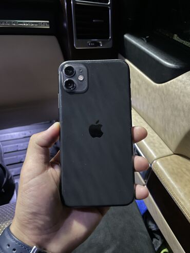 айфон 8 не бу: IPhone 11, Колдонулган, 64 ГБ, Jet Black, Коргоочу айнек, Каптама, 100 %
