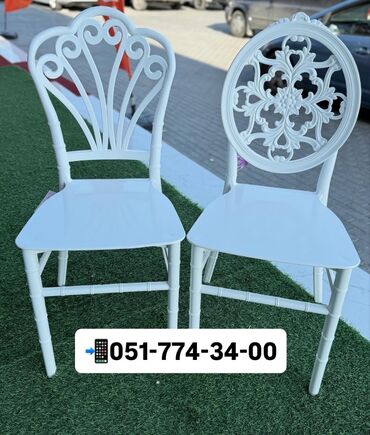 Sifarişlə restoran stulları: Ağ rəngli, zərif dizaynlı banket/ziyafət stulları. Xüsusiyyətlər: - — 5