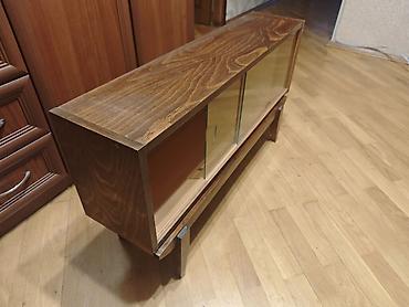 balkon skaf: Taxta vitrin/konzol şkaf - Material: ağac (qəhvəyi tonlu), üzəri — 2