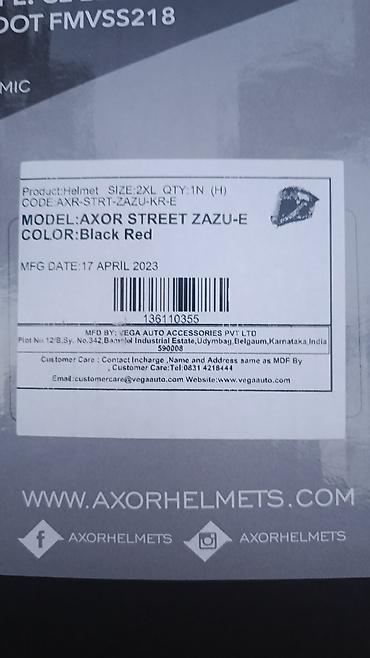 moto aranda: AXOR Full Face motosiklet dəbilqəsi – Street 2 model Kask təzədi — 6