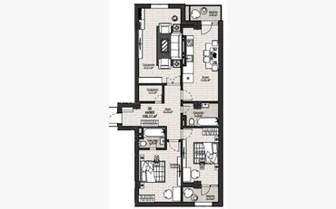 купить квартиру в строящемся доме в бишкеке: 3 комнаты, 100 м², Элитка, 14 этаж, ПСО (под самоотделку)