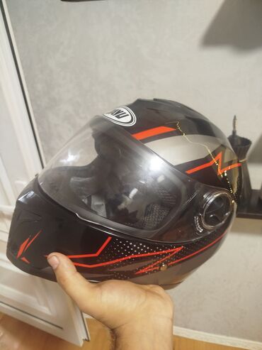 Moto dəbilqələr: Motosiklet dəsti: tam üzlü kask və arxa güzgülər ünvan mərdəkan kask