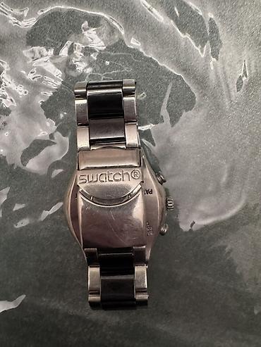 Aksesuarlar: İşlənmiş, Qol saatı, Swatch, rəng - Qara — 2