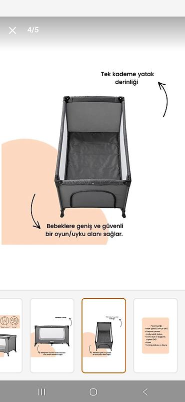 Ev və bağ: Ozmo park yataq – 70×120 sm ölçüdə, portativ və praktik beşik/oyun — 3