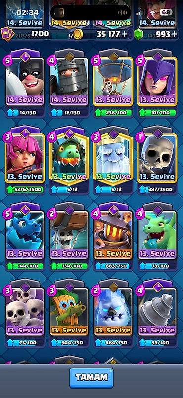 İncəsənət və kolleksiyalar: Clash Royale (8 il) + Clash of Clans(10il) hesabı (ikisi bir maildir — 4