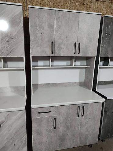 silver kitchen: Кухонный буфет с рабочей поверхностью и верхними шкафами - — 7