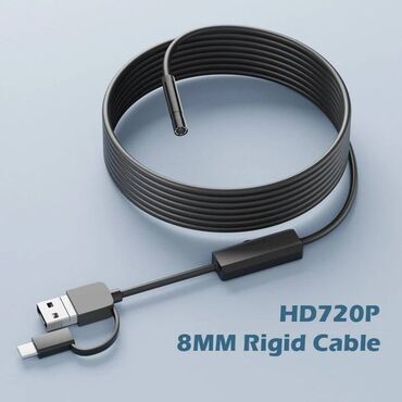 разрешение на газ: HD 720. Эндоскоп, объектив 8 мм., жесткий или мягкий кабель, длина