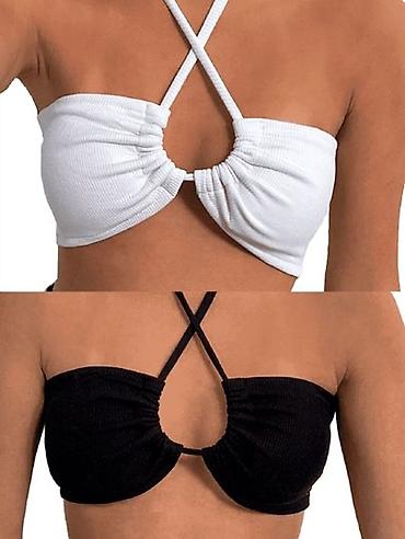 patike baletanke: Crop top majica oko vrata sa elastinom — 1