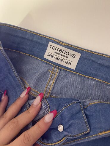 женские джинсы mom: Джинсы Terranova, XS (EU 34), S (EU 36), цвет - Голубой