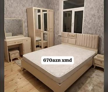 ayna qapi: Yataq otağı dəsti – krem rəngdə, klassik-modern dizayn. Dəst tərkibi — 1